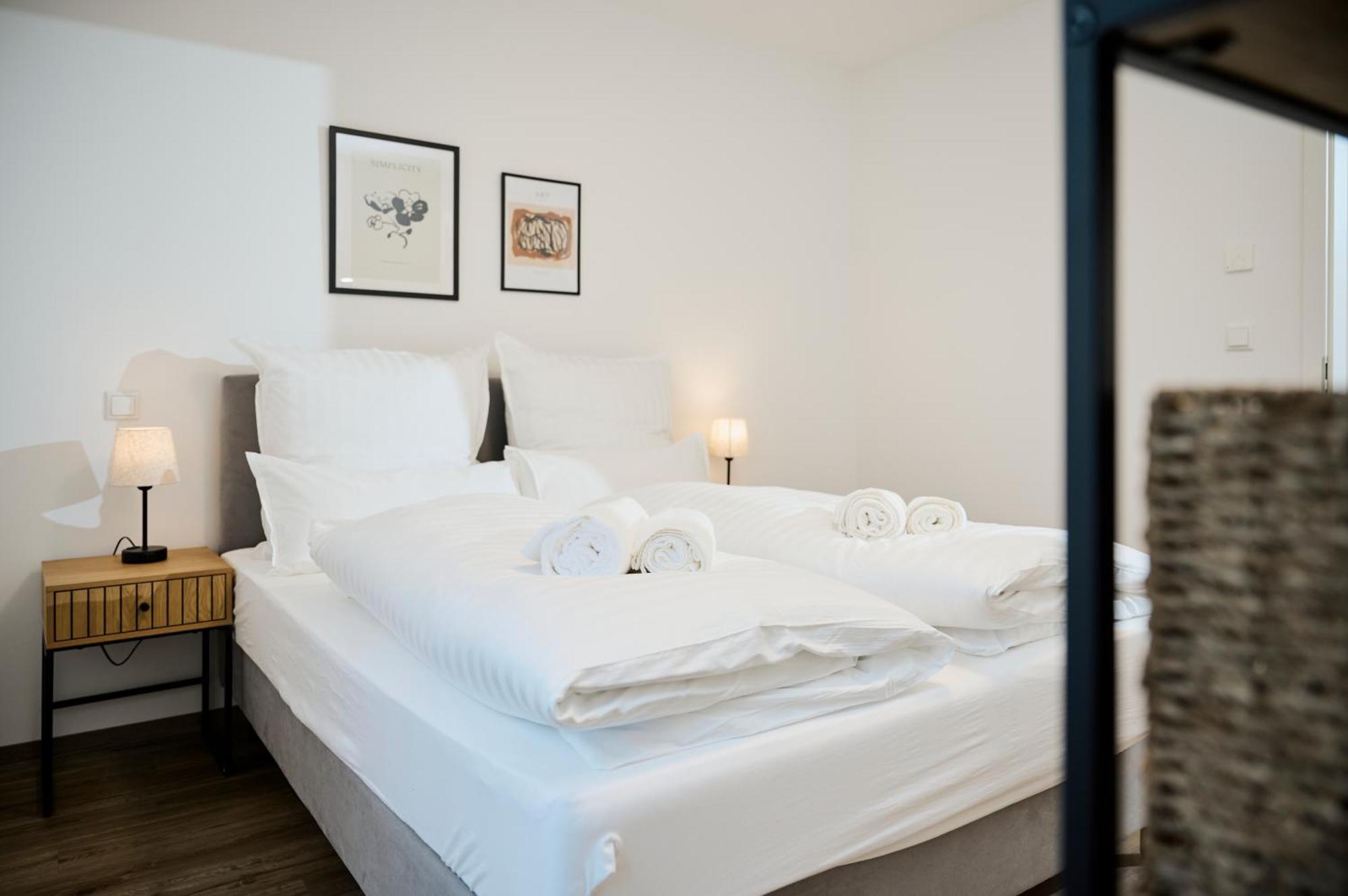 Moderne Apartments Mit Highspeed-Wlan Und Gratis-Tiefgarage Ihr Perfekter Rueckzugsort Nahe Dem Zentrum Und Der Therme I Barrierearm บาดคิสซินเงิน ภายนอก รูปภาพ
